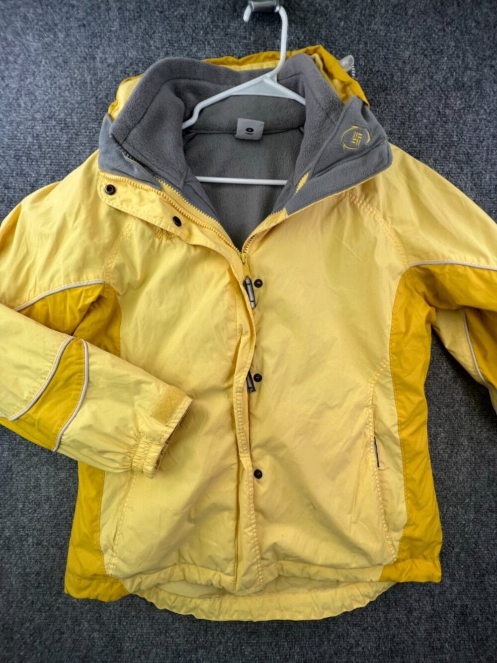 Columbia Women's Jacket Medium Yellow Full Zip Outdoors Winter Fleece Lined